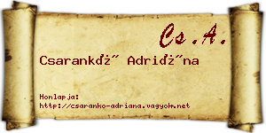 Csarankó Adriána névjegykártya